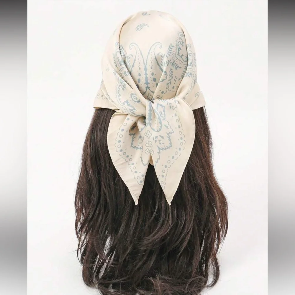 Free People Cream Paisley Bandana Scarf